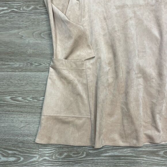 BCBGMAXAZRIA Pale Pink Beritt Faux Suede Dress XS Mini Dress - Picture 4 of 10